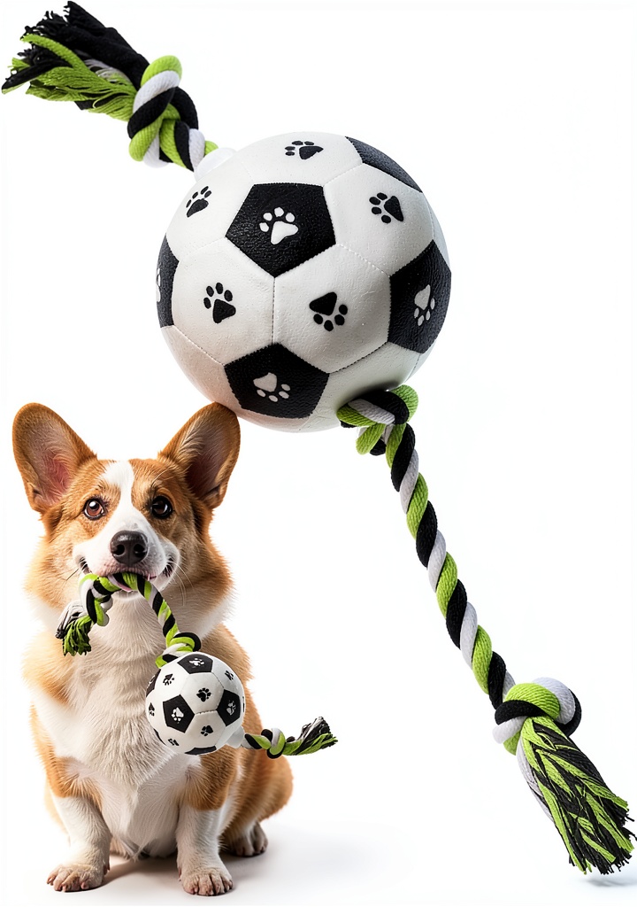 QDAN dog rope toy in use during outdoor play