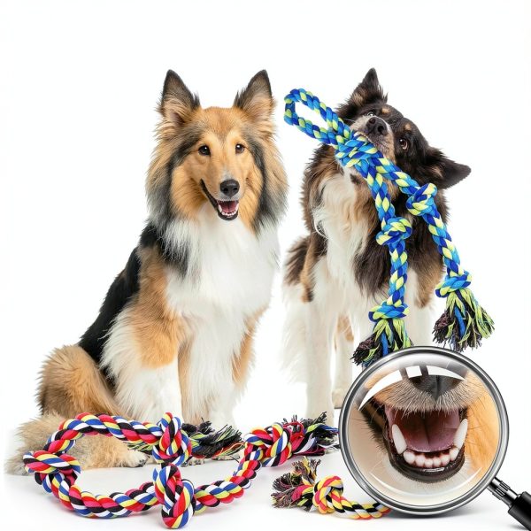 Forfon Dog Rope Toys Set Durable Chew Dental Care Large Dogs-4