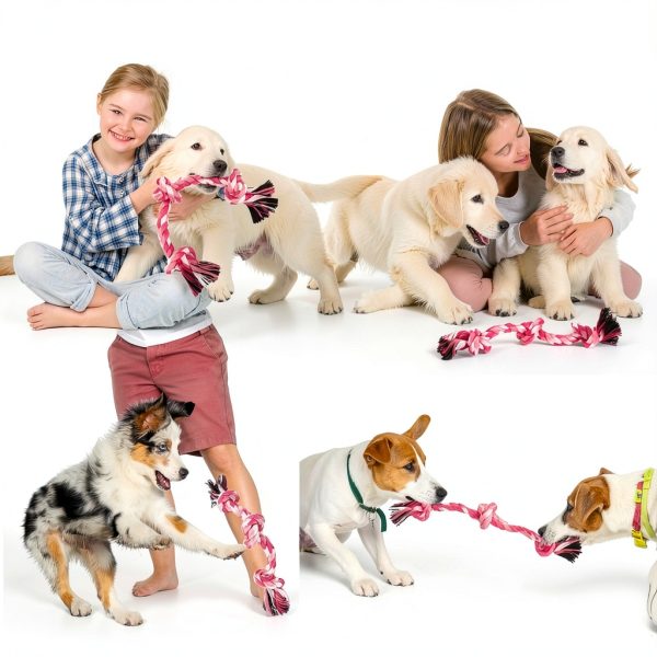 SZEE Dog Rope Toy Natural Cotton Chew Teeth Cleaning-4
