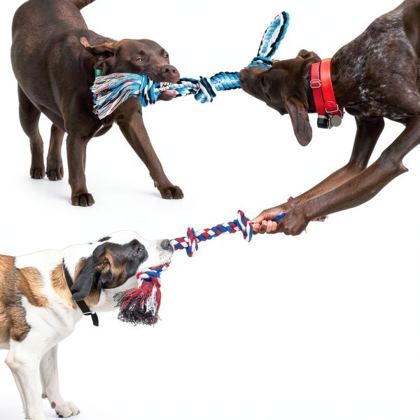 LosFong Dog Rope Toy Heavy Duty Cotton Chew Interactive-5
