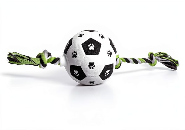 QDAN Dog Rope Toys Interactive Soccer Ball Durable Cotton-6