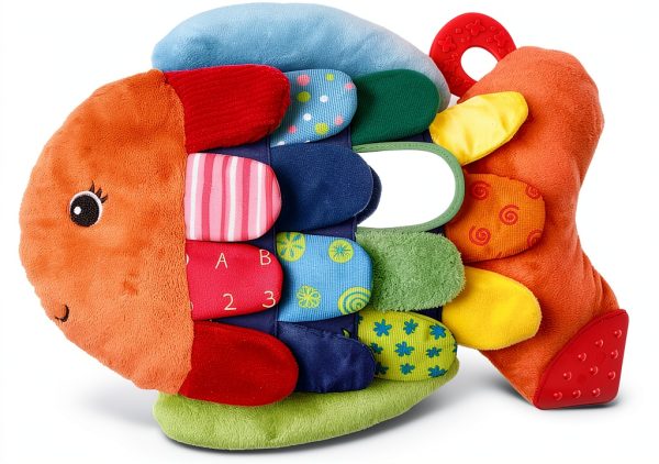 Melissa Doug Sensory Fish Toy Squeaking Crinkling Baby Play-0