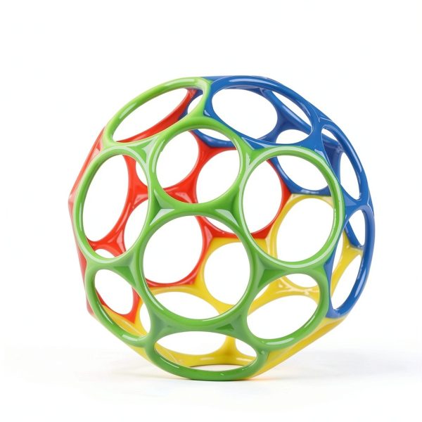 Oball Baby Toy Ball BPA Free Flexible Grip Red Yellow-3