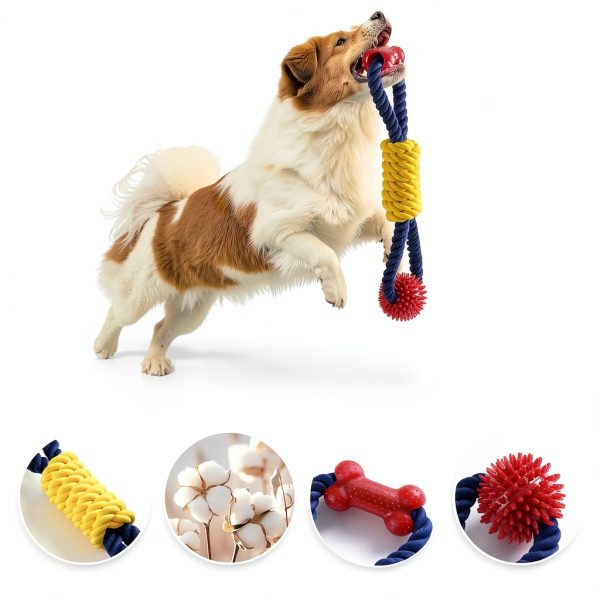 Aitmexcn Dog Rope Toy Durable Tug of War Teeth Cleaning-2