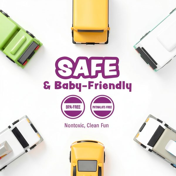 Mold Free Bath Toys Tub Works City Cars for Babies and-5