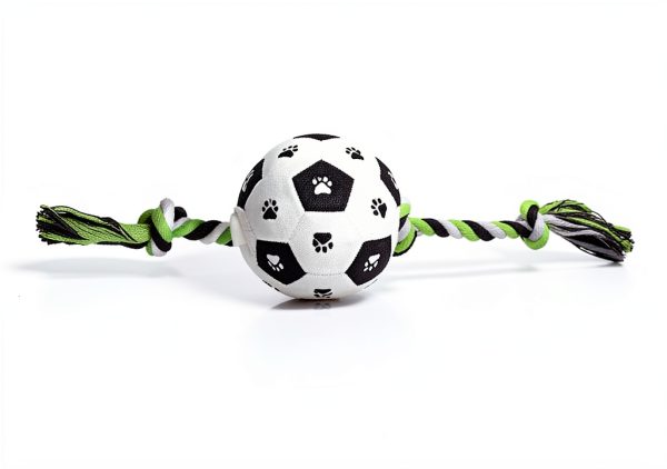 QDAN Dog Rope Toys Durable Cotton Interactive Play Soccer-3