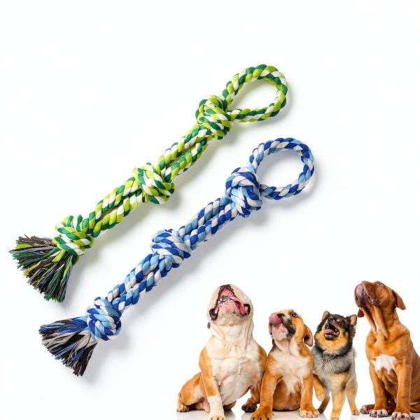 TLAZZ Dog Rope Toy Cotton Tug Chew Dental Cleaning Medium-1