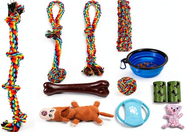 XLMYS Dog Rope Toys Chew Proof Interactive Play Set-5
