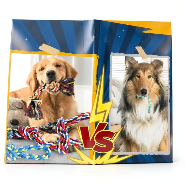 Forfon Dog Rope Toys Set Durable Chew Dental Care Large Dogs-5