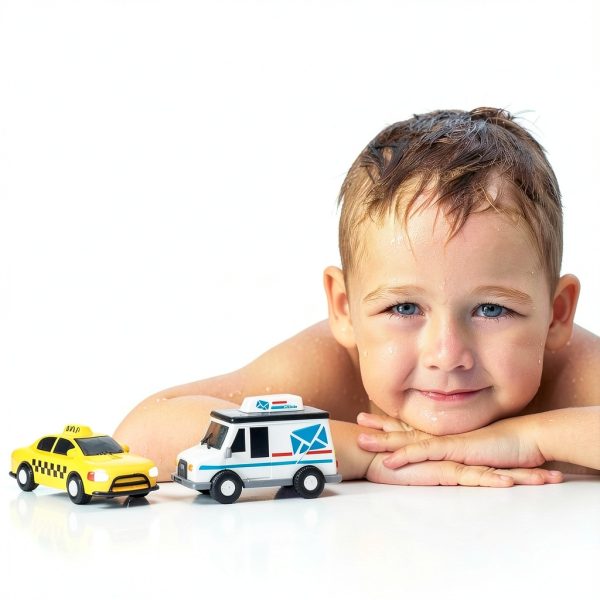 Mold Free Bath Toys Tub Works City Cars for Babies and-8