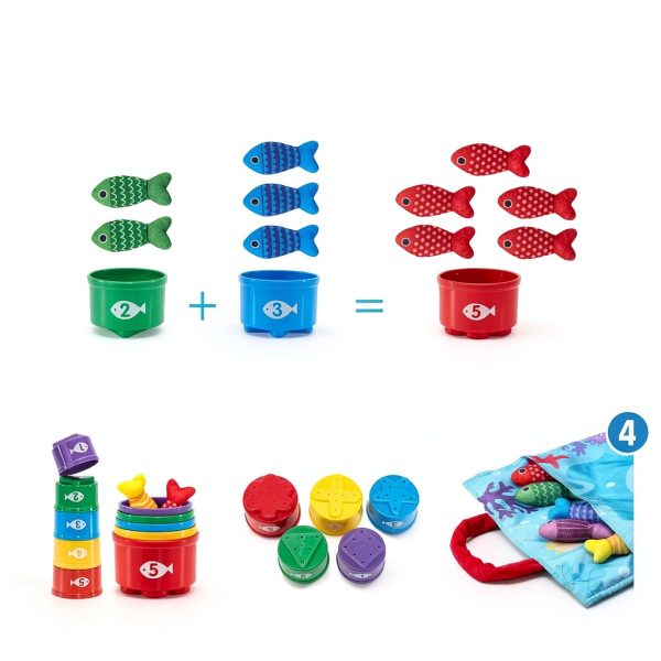 CubicFun Montessori Fishing Toy Felt Stacking Toddler Game-3