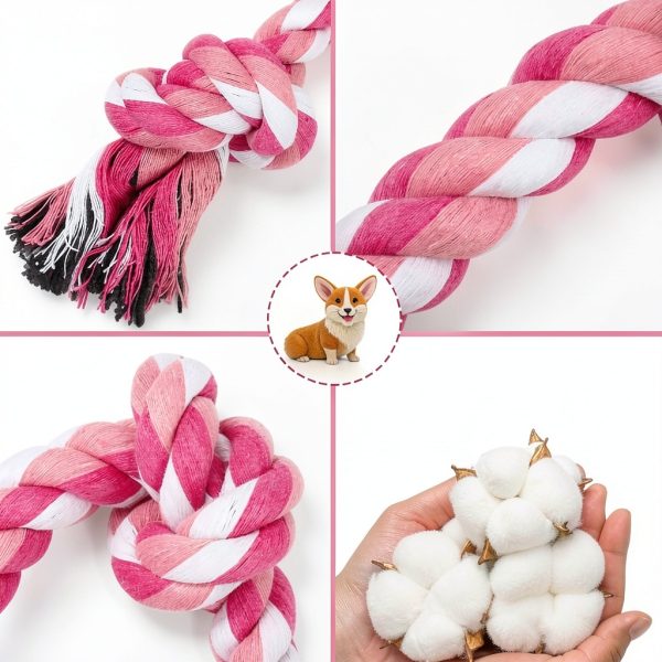 SZEE Dog Rope Toy Natural Cotton Chew Teeth Cleaning-1