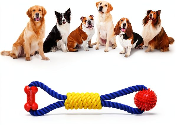 Aitmexcn Dog Rope Toy Durable Tug of War Teeth Cleaning-1