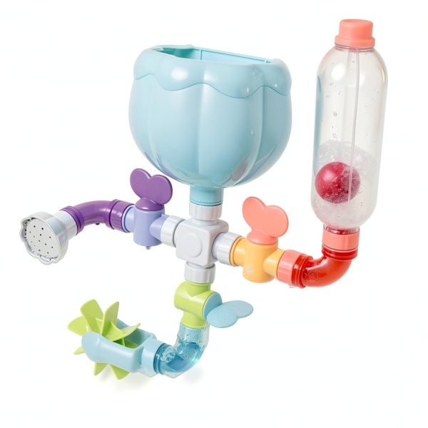 Nuby Wacky Waterworks Bath Toy Interactive Plastic Pipes-5