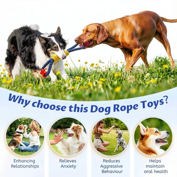 Aitmexcn Dog Rope Toy Durable Tug of War Teeth Cleaning-3