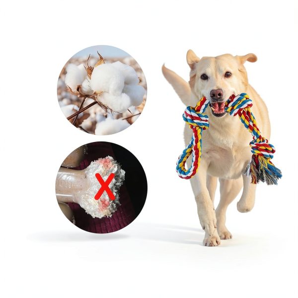 LosFong Dog Rope Toy Heavy Duty Cotton Chew Interactive-2