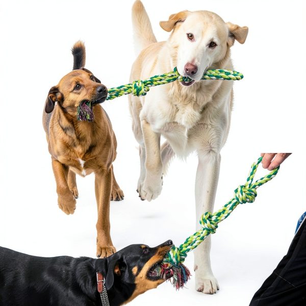 TLAZZ Dog Rope Toy Cotton Tug Chew Dental Cleaning Medium-5