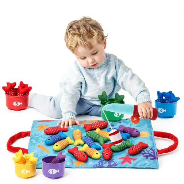 CubicFun Montessori Fishing Toy Felt Stacking Toddler Game-1