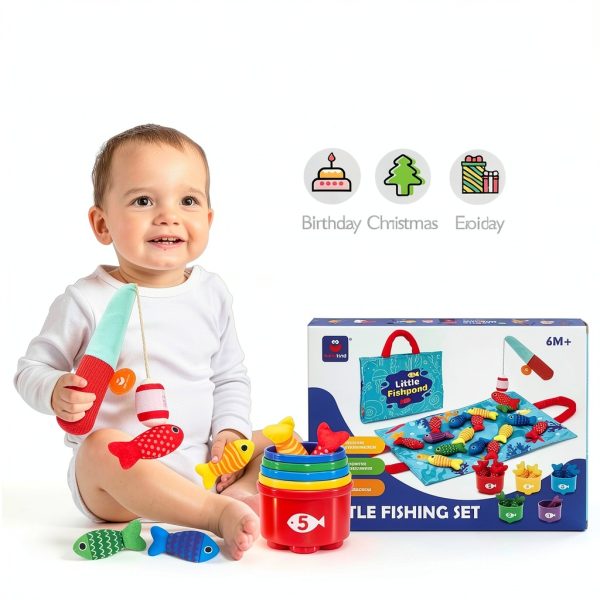 CubicFun Montessori Fishing Toy Felt Stacking Toddler Game-6