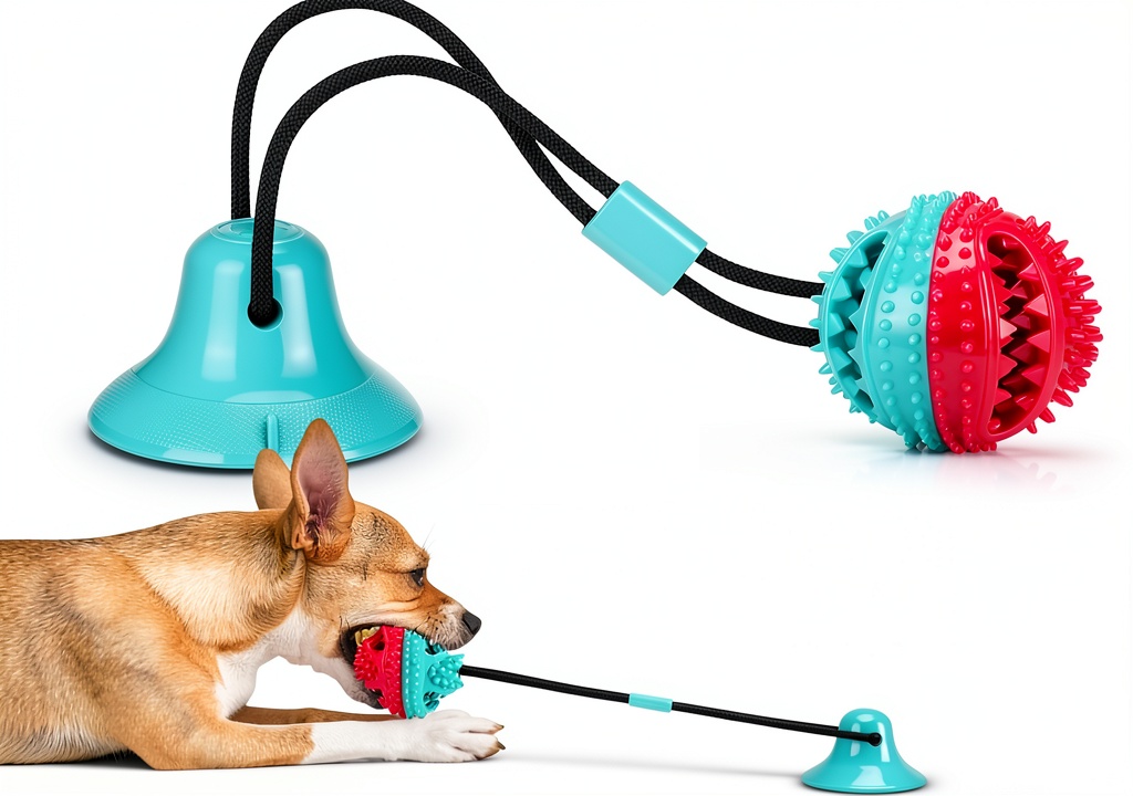 ALLRIER dog rope toy showing TPR material and granular cleaner design