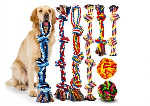 LosFong Dog Rope Toy Heavy Duty Cotton Chew Interactive-0
