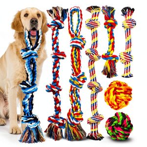 LosFong Dog Rope Toy Heavy Duty Cotton Chew Interactive-0