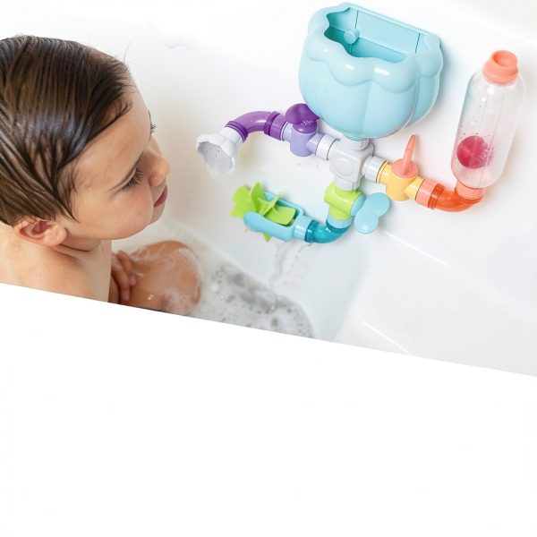 Nuby Wacky Waterworks Bath Toy Interactive Plastic Pipes-1