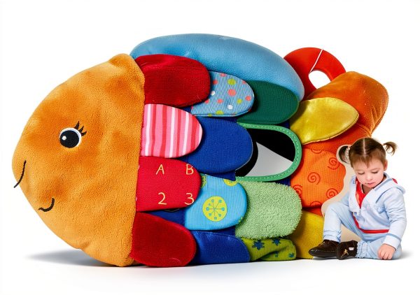 Melissa Doug Sensory Fish Toy Squeaking Crinkling Baby Play-2