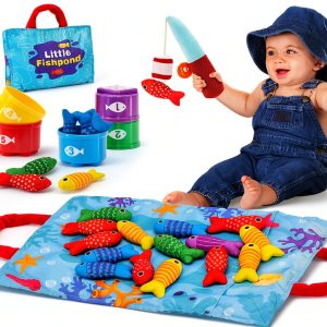 CubicFun Montessori Fishing Toy Felt Stacking Toddler Game-0