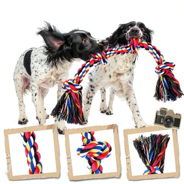 Forfon Dog Rope Toys Set Durable Chew Dental Care Large Dogs-3