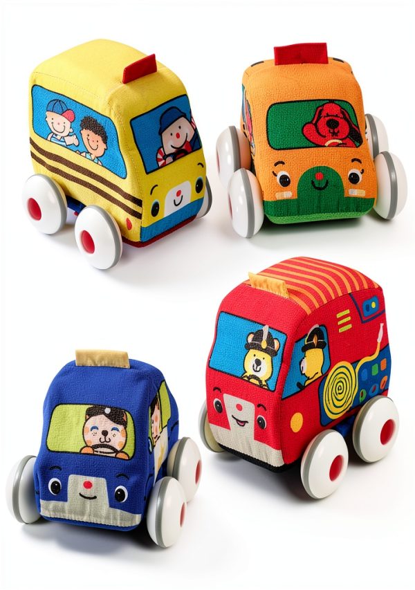 Melissa Doug Soft Toy Cars Pull Back Vehicles Toddler Play-0