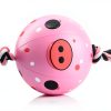 QDAN Dog Rope Toy Interactive Play Training Soccer Ball-1