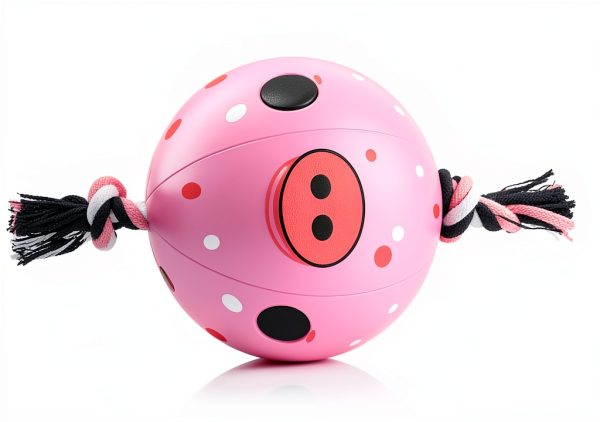 QDAN Dog Rope Toy Interactive Play Training Soccer Ball-1