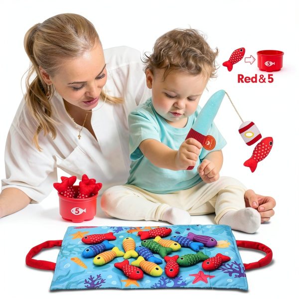 CubicFun Montessori Fishing Toy Felt Stacking Toddler Game-8