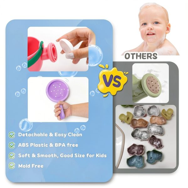 Fajiabao Bath Toys BPA Free Stackable Cups Water Play-3