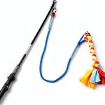 Dewonch Dog Flirt Pole Stainless Steel Rope Toy Exercise-0