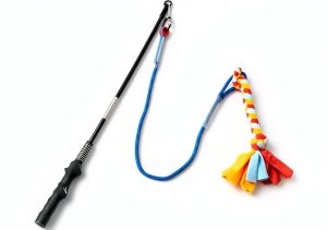 Dewonch Dog Flirt Pole Stainless Steel Rope Toy Exercise-0