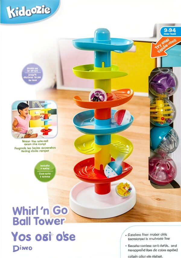 Kidoozie Whirl n Go Ball Tower Toddler Toy Rattling Balls-0