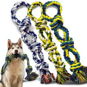 Rocfish Dog Rope Toys 3 Pack Cotton Dental Chew Tug-0