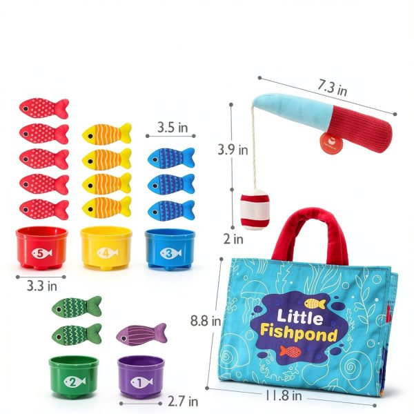 CubicFun Montessori Fishing Toy Felt Stacking Toddler Game-7