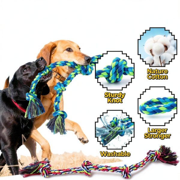 Eefitoys Dog Rope Toys Durable Cotton Tug of War Set-2