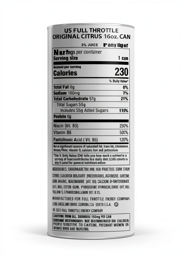 Full Throttle Energy Drink 16oz Heavy Duty Citrus-3
