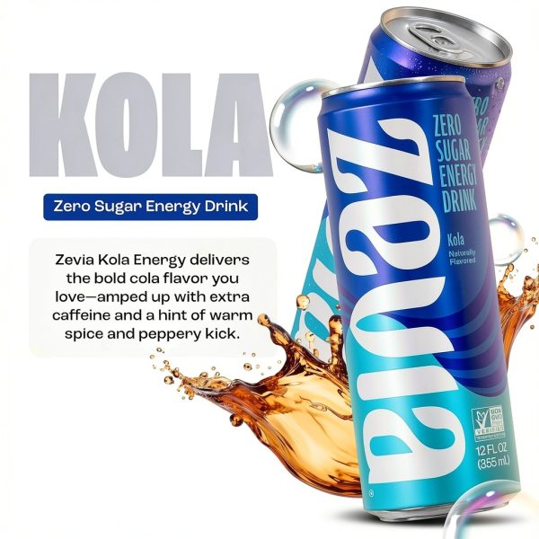 Zevia Zero Sugar Energy Drink 12oz Classic Pack Variety Natural-2