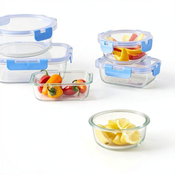 Amazon Basics Glass Food Storage Set with Locking Lids 14-Piece-4