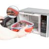 Pizza Storage Container Perfect Pizza Pack™ Reusable 5‑Tray Set Red-3