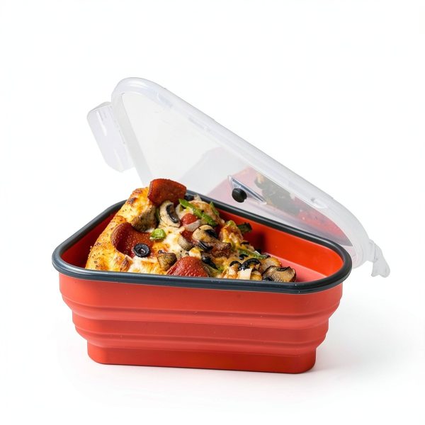 Pizza Storage Container Perfect Pizza Pack™ Reusable 5‑Tray Set Red-4