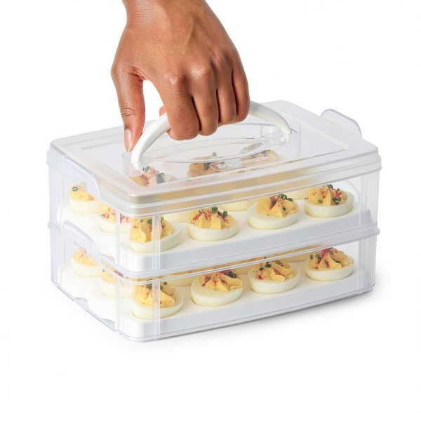 Snapware 2-Layer 24-Egg Carrier with Detachable Lids Microwave Safe-2