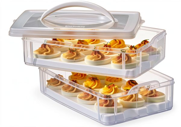Snapware 2-Layer 24-Egg Carrier with Detachable Lids Microwave Safe-0